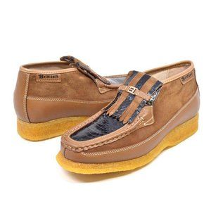 British Walkers Apollo 2 Men's Leather and Snake Skin Combo Beige Blue